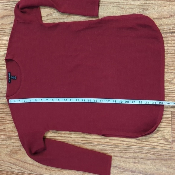 Eileen Fisher red tunic sweater 100% extra fine Merino wool women's size XXS - Picture 3 of 5